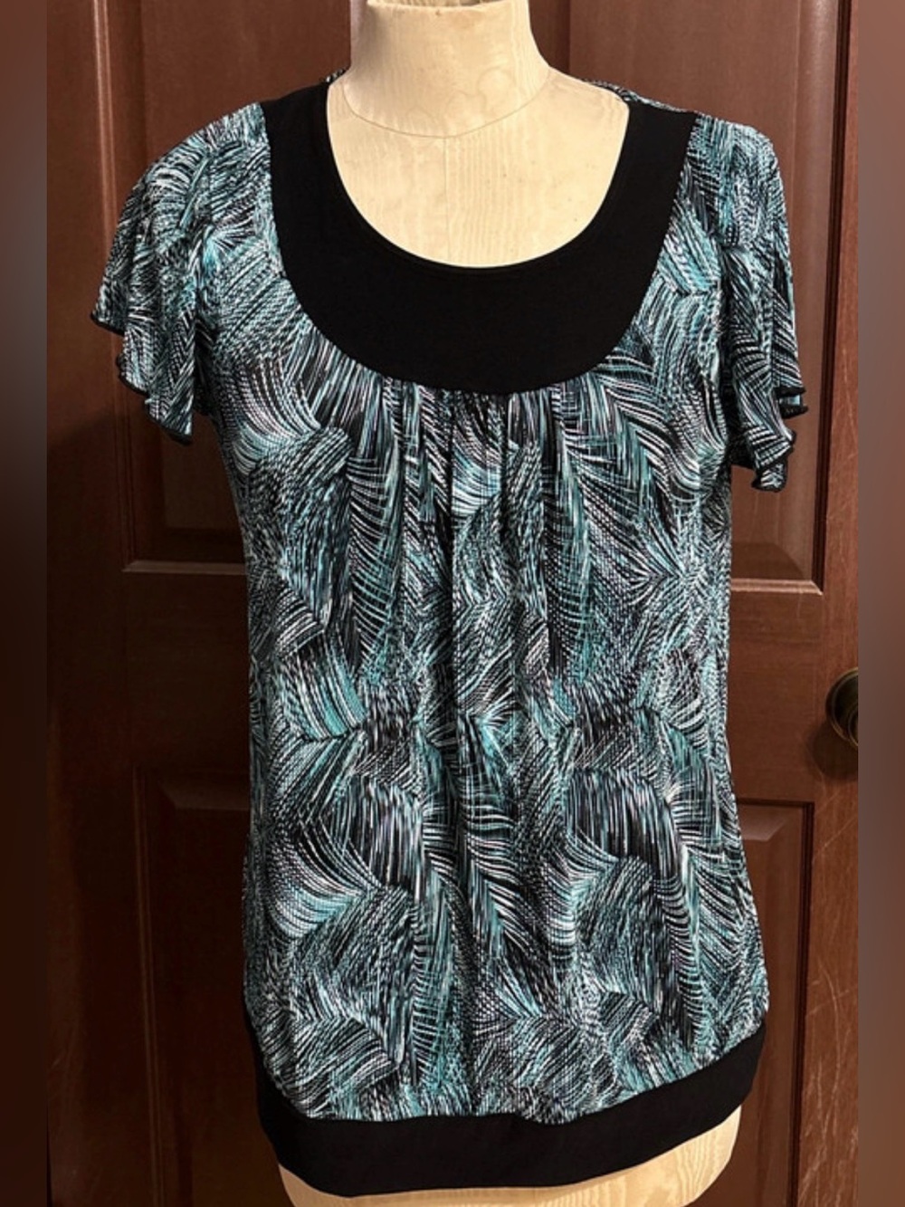 Brittany Black vintage 90’s Y2K clubbing blouson size medium teal black